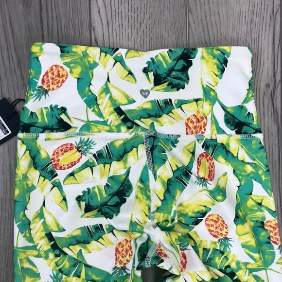 Wildfox Women Size S Green Yellow High Rise Novelty Palm Pinapple NEW Leggings - Picture 14 of 15